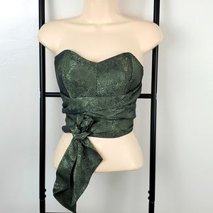 Vintage Green Corset Bustier Top Marilyn Brooks Women’s Size M Made in Canada